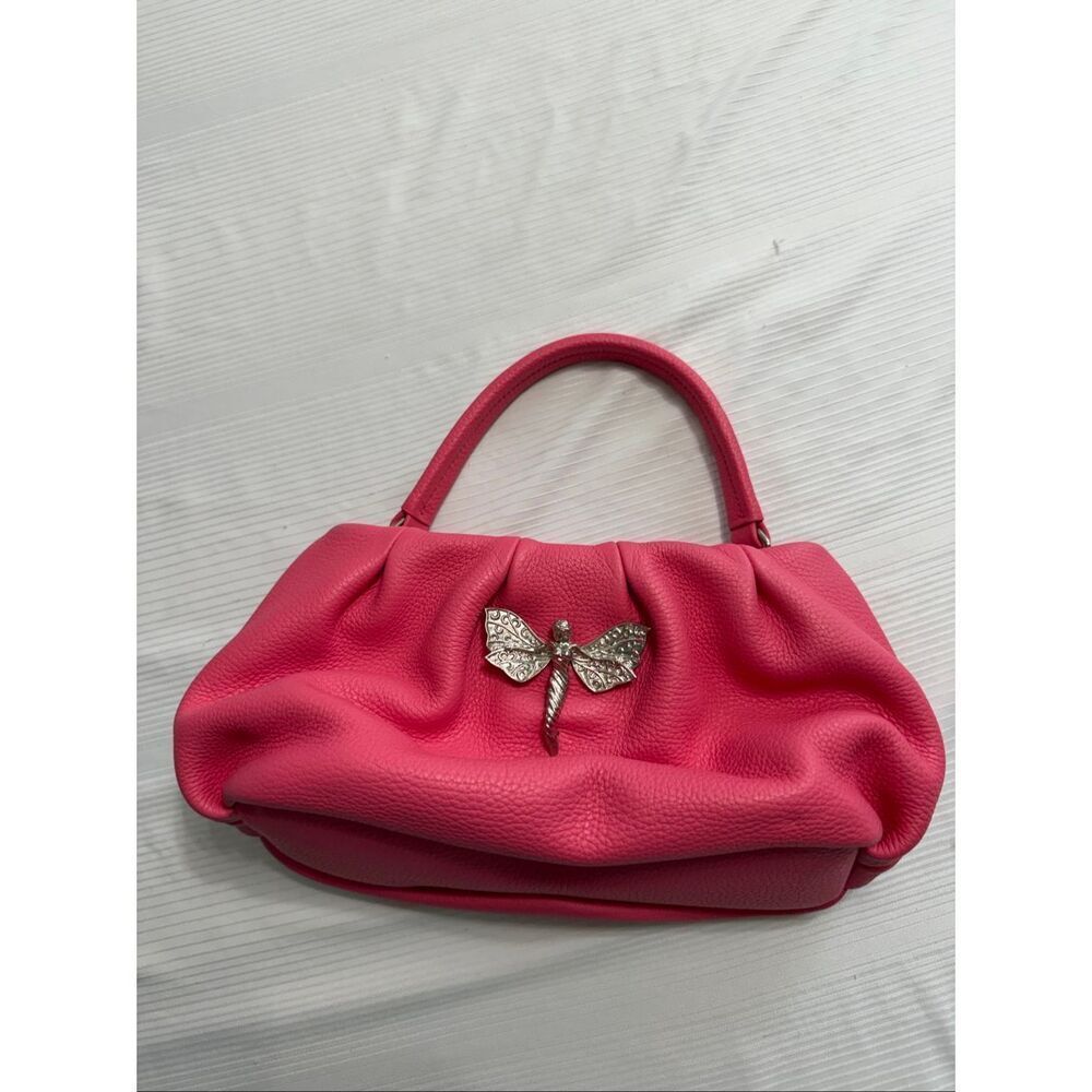 Daniella Ortiz Pink Leather Dragonfly Purse Handbag